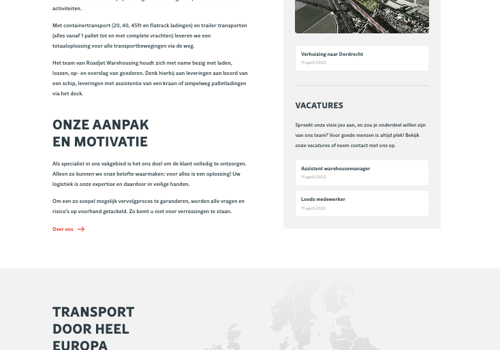 Rubrix Projekt - Website für ein europäisches Logistikunternehmen
