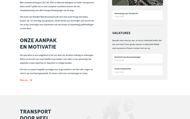 Rubrix Projekt - Website für ein europäisches Logistikunternehmen