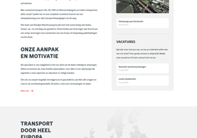 Rubrix Projekt - Website für ein europäisches Logistikunternehmen