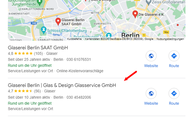 Netzbekannt GmbH Projekt - SEO & SEA für glasdesign-berlin.de