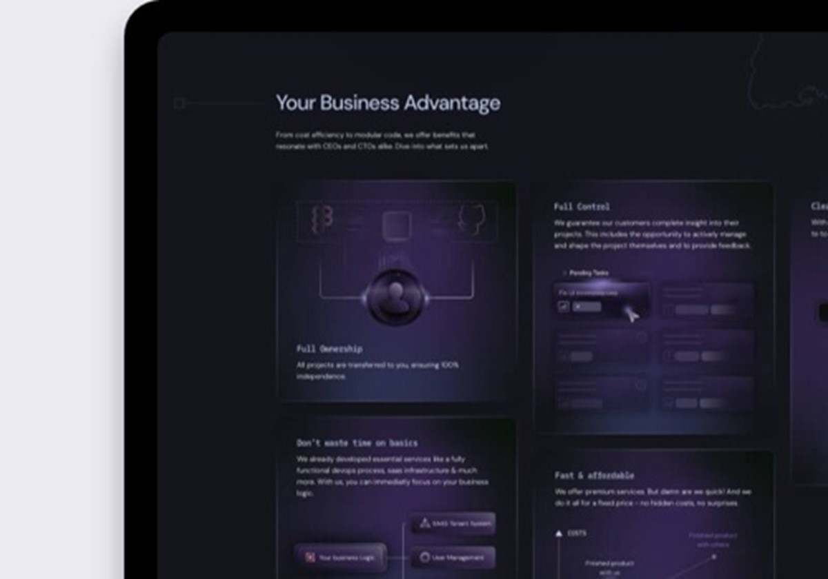 Dark-Mode-Branding und Website - Kalkyl
