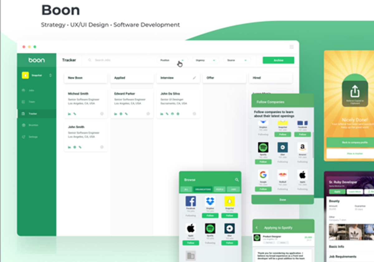 SaaS-Plattform und mobile App für Personalwesen und Personalbeschaffung - Boon