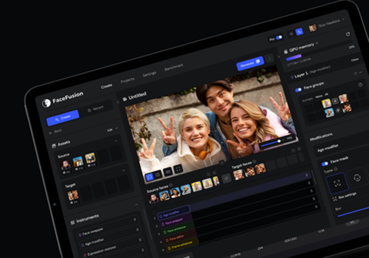 FaceFusion – Branding, UI-/UX-Design & Landingpage - FaceFusion
