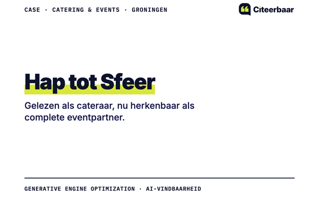 Citeerbaar Projekt - Van cateraar naar complete eventpartner in AI