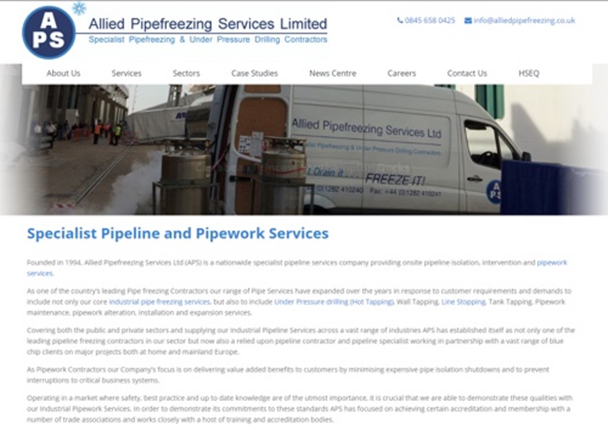 Allied Pipefreezing Services – Webdesign - Allied Pipefreezing Services