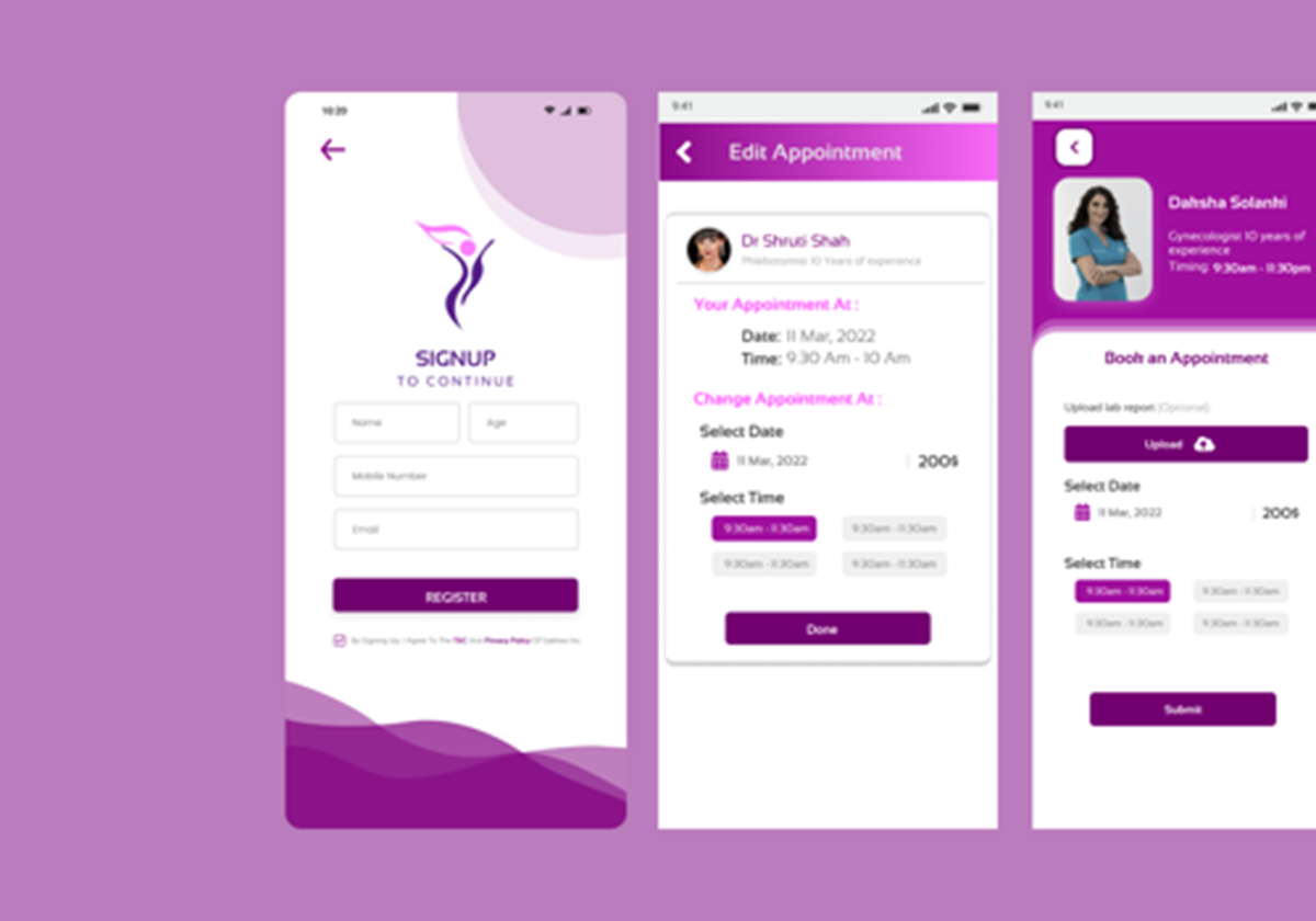 Gestaltung einer App für Arzttermine - Doctor Mobile app